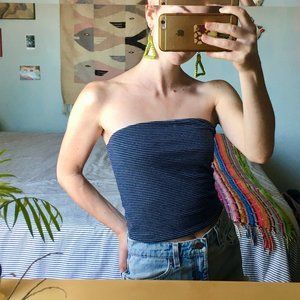 Navy & White Brandy Melville Tube Top